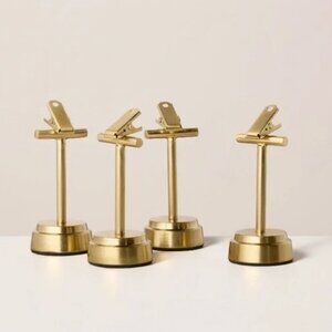 HEARTH & HAND Magnolia Place Card Placecard Holders Brass Finish